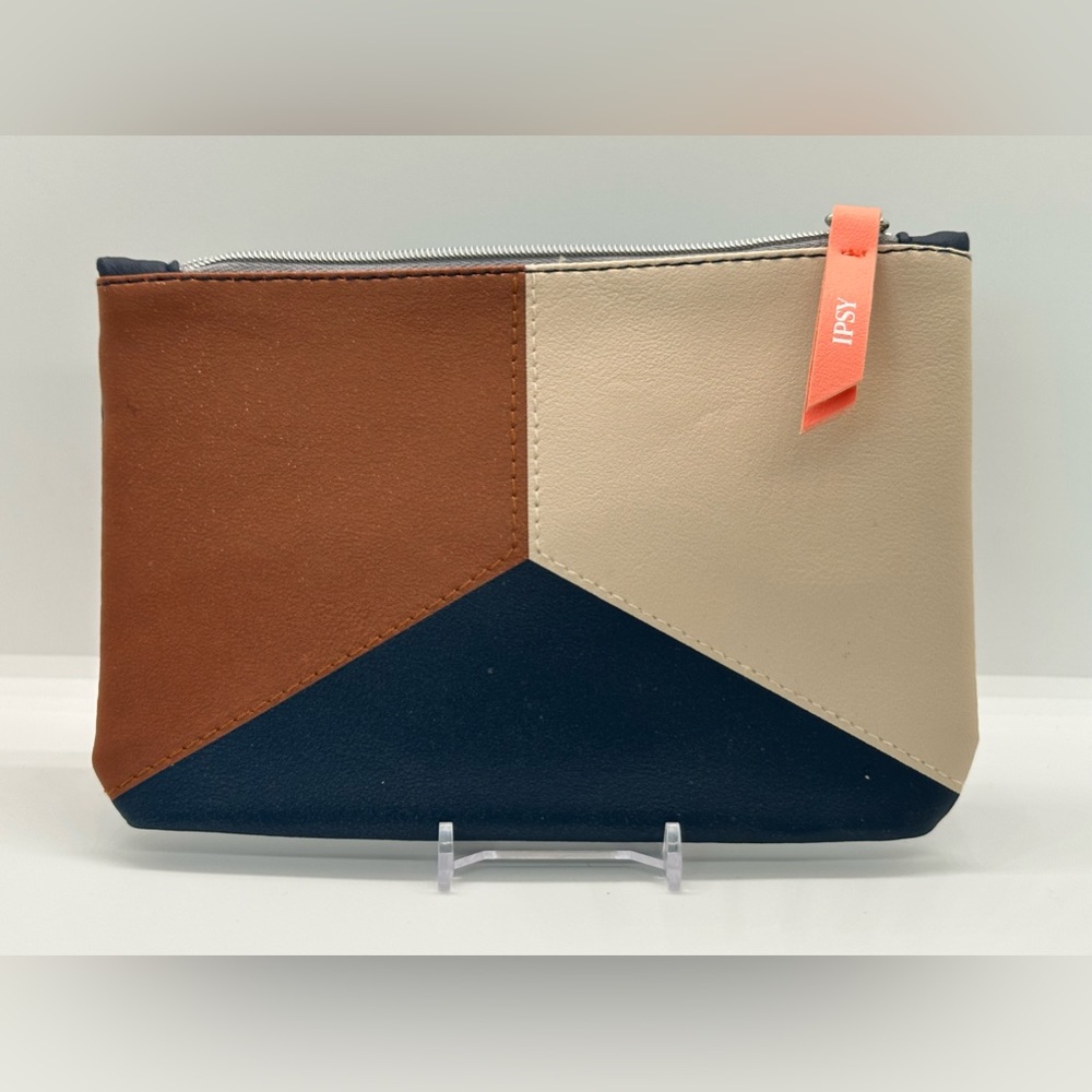 Ipsy Color Block Zipper Make Up bag